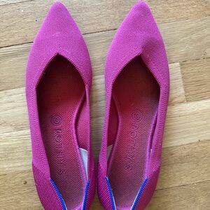 Rothy's Pointed Knit Flats in Berry